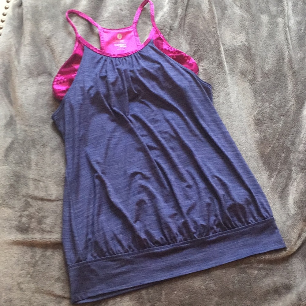 Workout tank with attached bra
